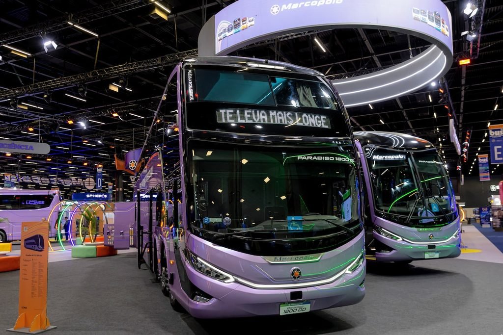 Marcopolo POMO4, Marcopolo Paradiso G8, Marcopolo internacional, ações Marcopolo, Marcopolo Volvo, ônibus Marcopolo Europa.